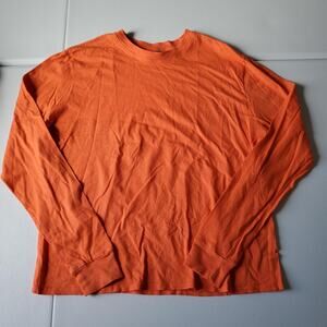 Outdoor Voices Orange Long Sleeve Crew Tee 100% Cotton Size Small